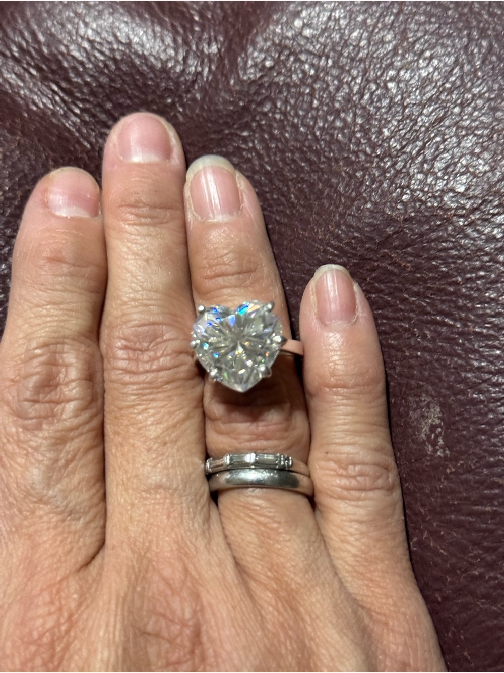 Heart-Shaped Clear Stone Ring in Silver - Women Jewelry
